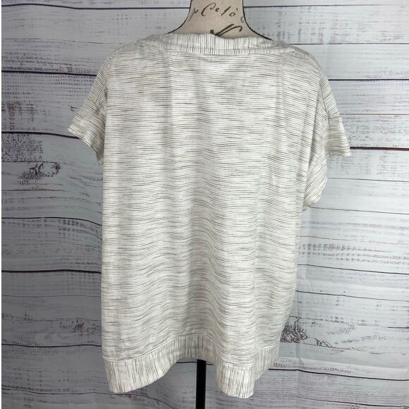 Weekends by Chicos 3 Shirt Womens XL Stripe Boxy Short Cap Sleeves Stretch - Picture 4 of 11